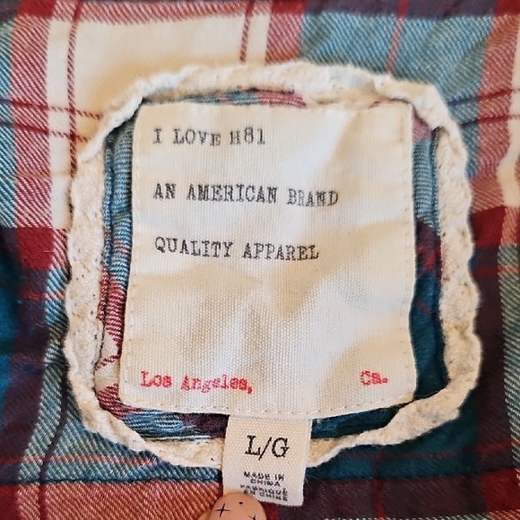 Heritage 1981 Teal and Cream Plaid Flannel Shirt - Picture 5 of 8